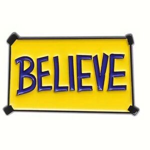 Believe Ted Lasso Yellow and Blue 'Believe' Enamel Pin